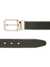 Load image into Gallery viewer, Teakwood Men's Premium Genuine Leather 2-in-1 Reversible Belt | Black & Brown Natural Grain Leather Finish |Silver Classic Tapered Pin Buckle | Adjustable 35 mm Dress Belt for Formal, Casual, Office & Business Wear