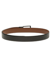 Load image into Gallery viewer, Teakwood Men's Premium Genuine Leather 2-in-1 Reversible Belt | Black & Brown Crosshatch Textured Leather | Black Rectangular Pin Buckle | Adjustable 35 mm Dress Belt for Formal, Casual, Office & Business Wear