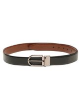 Load image into Gallery viewer, Teakwood Men's Premium Genuine Leather 2-in-1 Reversible Belt | Black & Brown Crosshatch Textured Leather | Nickal Black Rectangular Pin Buckle | Adjustable 35 mm Dress Belt for Formal, Casual, Office & Business Wear