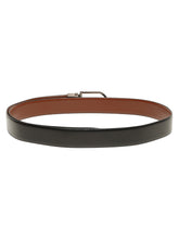 Load image into Gallery viewer, Teakwood Men's Premium Genuine Leather 2-in-1 Reversible Belt | Black & Brown Crosshatch Textured Leather | Nickal Black Rectangular Pin Buckle | Adjustable 35 mm Dress Belt for Formal, Casual, Office & Business Wear