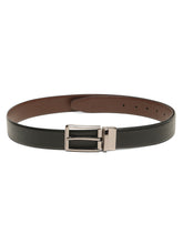 Load image into Gallery viewer, Teakwood Men's Premium Genuine Leather 2-in-1 Reversible Belt | Black & Brown Natural Grain Leather Finish |Nickel Black Refined Slim Frame Pin Buckle | Adjustable 35 mm Dress Belt for Formal, Casual, Office & Business Wear