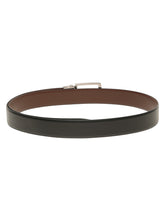 Load image into Gallery viewer, Teakwood Men's Premium Genuine Leather 2-in-1 Reversible Belt | Black & Brown Natural Grain Leather Finish |Nickel Black Refined Slim Frame Pin Buckle | Adjustable 35 mm Dress Belt for Formal, Casual, Office & Business Wear
