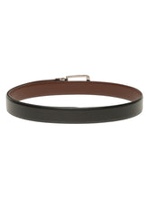Load image into Gallery viewer, Teakwood Men's Premium Genuine Leather 2-in-1 Reversible Belt | Black & Brown Natural Grain Leather Finish | Nickel Black Classic Edge Pin Buckle | Adjustable 35 mm Dress Belt for Formal, Casual, Office & Business Wear