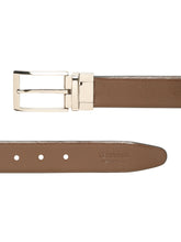 Load image into Gallery viewer, Teakwood Men's Premium Genuine Leather 2-in-1 Reversible Belt | Black & Brown Natural Grain Leather Finish |Silver Classic Tapered Pin Buckle | Adjustable 35 mm Dress Belt for Formal, Casual, Office & Business Wear