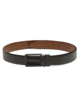 Load image into Gallery viewer, Teakwood Men's Premium Genuine Leather 2-in-1 Reversible Belt | Black & Brown Natural Grain Leather Finish |Matte Black Slim Frame Pin Buckle | Adjustable 35 mm Dress Belt for Formal, Casual, Office & Business Wear