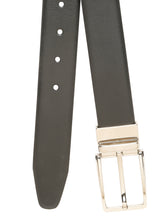 Load image into Gallery viewer, Teakwood Men's Premium Genuine Leather 2-in-1 Reversible Belt | Black & Brown Natural Grain Leather Finish |Silver Linear Edge Pin Buckle | Adjustable 35 mm Dress Belt for Formal, Casual, Office & Business Wear