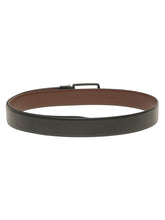 Load image into Gallery viewer, Teakwood Men's Premium Genuine Leather 2-in-1 Reversible Belt | Black & Brown Natural Grain Leather Finish |Matte Black Vector Pin Buckle | Adjustable 35 mm Dress Belt for Formal, Casual, Office & Business Wear
