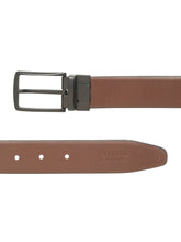 Load image into Gallery viewer, Teakwood Men's Premium Genuine Leather 2-in-1 Reversible Belt | Black & Brown Natural Grain Leather Finish |Matte Black Vector Pin Buckle | Adjustable 35 mm Dress Belt for Formal, Casual, Office & Business Wear