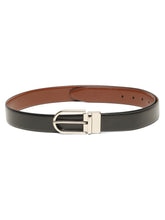 Load image into Gallery viewer, Teakwood Men's Premium Genuine Leather 2-in-1 Reversible Belt | Black & Brown Crosshatch Textured Leather | Silver Rectangular Pin Buckle | Adjustable 35 mm Dress Belt for Formal, Casual, Office & Business Wear