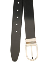 Load image into Gallery viewer, Teakwood Men's Premium Genuine Leather 2-in-1 Reversible Belt | Black & Brown Crosshatch Textured Leather | Silver Rectangular Pin Buckle | Adjustable 35 mm Dress Belt for Formal, Casual, Office & Business Wear