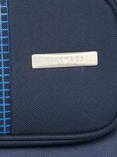 Load image into Gallery viewer, Teakwood Leather Navy Solid Soft Sided Cabin Trolley Bag