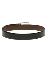Load image into Gallery viewer, Teakwood Men's Premium Genuine Leather 2-in-1 Reversible Belt | Black & Brown Pebble Grain Leather Finish | Silver Linear Edge Pin Buckle | Adjustable 35 mm Dress Belt for Formal, Casual, Office & Business Wear
