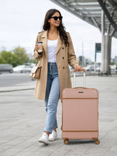 Load image into Gallery viewer, Teakwood Large Hard Shell Travel Trolley Luggage with 360° Dual Spinner Wheels, Unbreakable Scratch-Resistant Body, Side Combination Lock, Heavy-Duty Zippers, Mesh Organizer & Elastic Cross Straps
