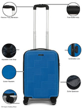 Load image into Gallery viewer, ANDAMAN ROYAL BLUE Textured Zigzag Stripline Unisex Check-in Hardside Cabin Trolley Bag