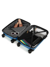 Load image into Gallery viewer, ANDAMAN ROYAL BLUE Textured Zigzag Stripline Unisex Check-in Hardside Cabin Trolley Bag