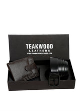 Load image into Gallery viewer, Men Black & Brown Genuine Leather Accessory Gift Set