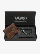 Load image into Gallery viewer, Teakwood Genuine Leather Accessory Gift Set