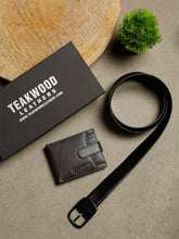 Load image into Gallery viewer, Men Black & Brown Genuine Leather Accessory Gift Set