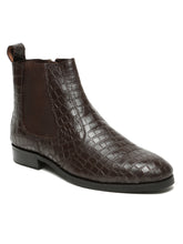 Load image into Gallery viewer, Men's Croco-Textured Leather Chelsea Boots
