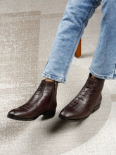 Load image into Gallery viewer, Men's Croco-Textured Leather Chelsea Boots with Side Zipper