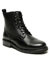 Load image into Gallery viewer, Men's Leather Combat Boots with Side Zipper