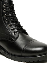 Load image into Gallery viewer, Men's Leather Combat Boots with Side Zipper