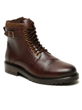 Load image into Gallery viewer, Men’s Leather Dual-Side Combat Boots with Buckle and Zipper