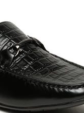 Load image into Gallery viewer, Men Black Textured Leather Loafers