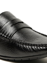 Load image into Gallery viewer, Men's Black Textured Leather Loafers