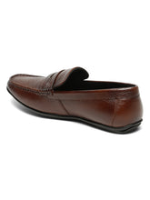 Load image into Gallery viewer, Men's Brown Textured Leather Loafers