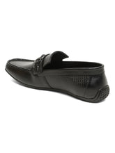 Load image into Gallery viewer, Men's Black Textured Leather Loafers
