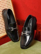 Load image into Gallery viewer, Men's Leather Textured Horsebit Loafers