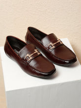 Load image into Gallery viewer, Men's Leather Textured Horsebit Loafers