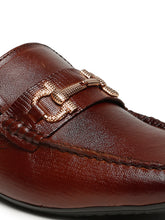 Load image into Gallery viewer, Men's Leather Textured Horsebit Loafers