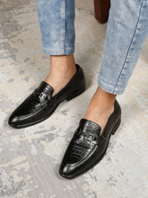 Load image into Gallery viewer, Men Croco Embossed Leather Loafer Shoes