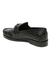 Load image into Gallery viewer, Men’s Croco-Textured Leather Slip-on with Horsebit