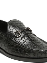 Load image into Gallery viewer, Men’s Croco-Textured Leather Slip-on with Horsebit