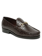 Load image into Gallery viewer, Men’s Croco-Textured Leather Slip-on with Horsebit