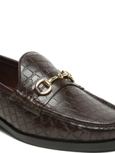 Load image into Gallery viewer, Men’s Croco-Textured Leather Slip-on with Horsebit