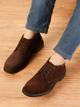 Load image into Gallery viewer, BROWN MEN SUEDE LEATHER DERBY SHOES
