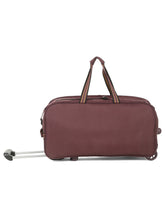 Load image into Gallery viewer, Teakwood Leathers Purple Solid Large Duffle Trolley Bag