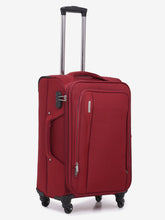 Load image into Gallery viewer, Unisex Red Solid Soft-sided Trolley Suitcase