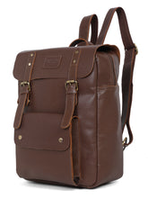 Load image into Gallery viewer, Teakwood Leather Unisex Brown Leather Backpack
