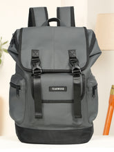 Load image into Gallery viewer, Unisex Leather Grey Casual Backpack