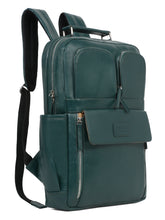 Load image into Gallery viewer, Unisex Leather Solid Green Backpack
