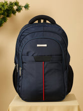 Load image into Gallery viewer, Teakwood leather unisex solid navy blue 25l medium backpack