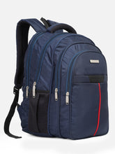 Load image into Gallery viewer, Teakwood leather unisex solid navy blue 25l medium backpack
