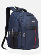Load image into Gallery viewer, Teakwood leather unisex solid navy blue 25l medium backpack