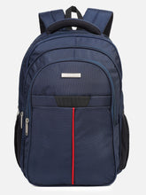 Load image into Gallery viewer, Teakwood leather unisex solid navy blue 25l medium backpack
