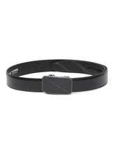 Load image into Gallery viewer, Men Solid Black Leather Auto-Lock Buckle Belt